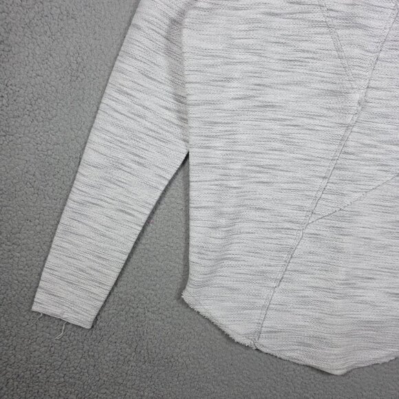 Leif Nelson Sweatshirt Mens Size Large Gray Heathered High Low Fringe Hem Y2K - Picture 4 of 13